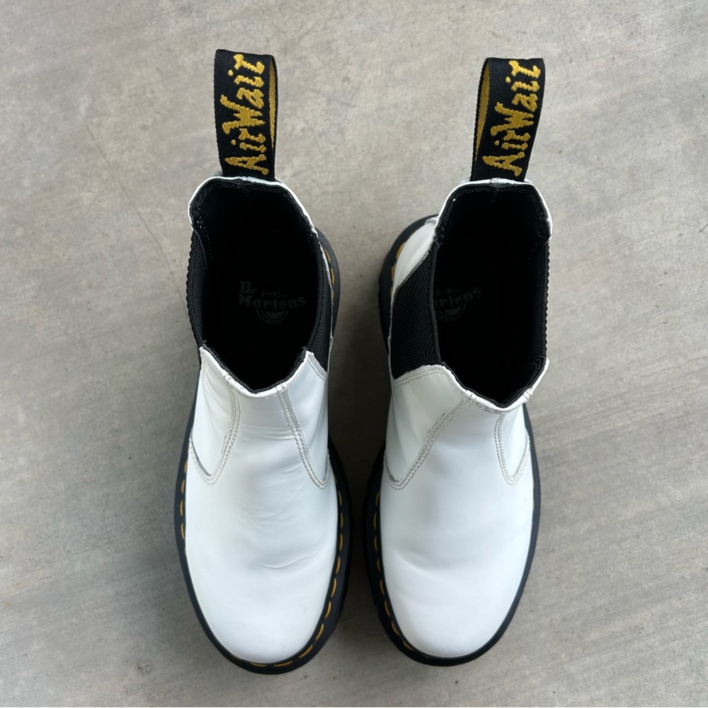 Dr. Martens White 2976 Smooth Leather Platform Chelsea Boots - Picture 10 of 14